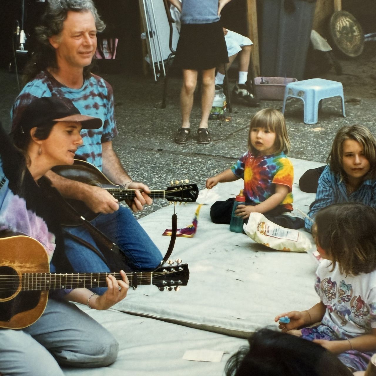 Ingrid & Ernie Noyes with Kyla Bay-Mathis (Ingrid’s niece), Jonathan Noyes-Elfstrom (her son) and others at the Berkeley Free Folk Festival